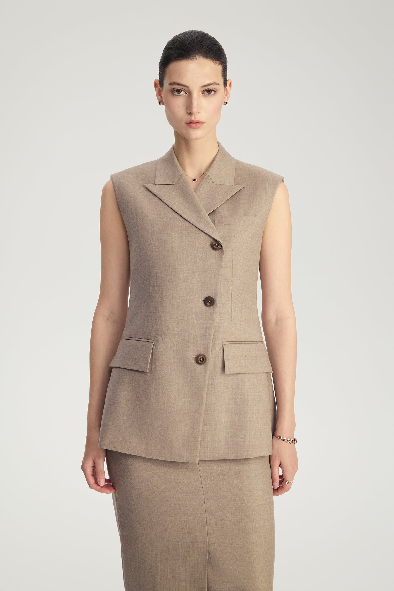 Four Seasons Wool Asymmetric Waistcoat