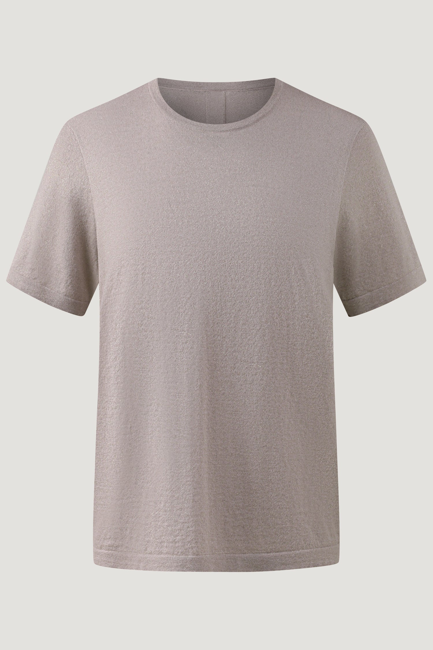 Metallic Wool Short-Sleeve Knit Top