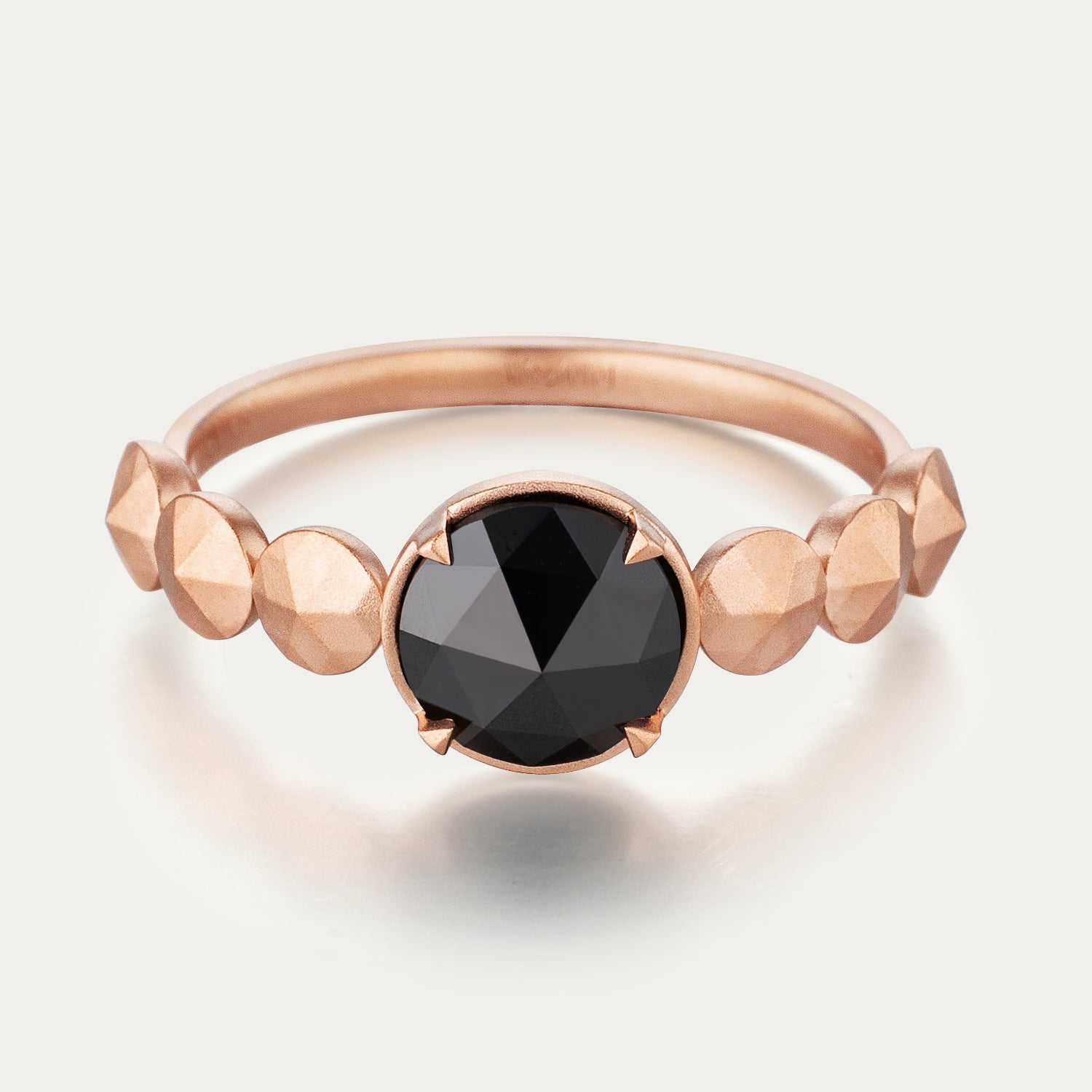 MIRA NOIR PREMIUM 黒漣マットブラッシュ仕上げブラックダイヤモンドリング
