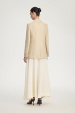 MIRA Bamboo Tailored Single-Breasted Blazer in Oatmeal – view 3