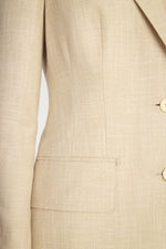 MIRA Bamboo Tailored Single-Breasted Blazer in Oatmeal – view 4